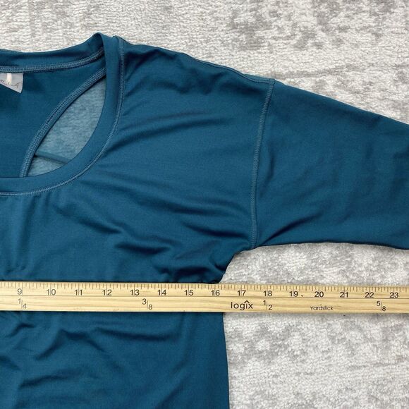Calia by Carrie Underwood Long Sleeve Mesh Back Top Deep Teal Womens Size XS - Picture 2 of 5